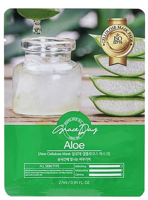 Mascarilla Facial De Tejido Con Extracto De Aloe Vera Grace Day Aloe