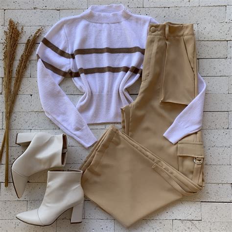 Cropped Modal Listra Off E Nude Dondoca Moda Feminina