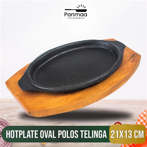Jual PANMAA Cast Iron Hot Plate Steak Piring Steak Oval Polos Telinga 21x13cm Shopee Indonesia