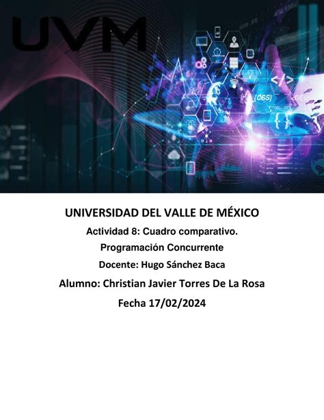 Actividad 8 programación concurrente UNIVERSIDAD DEL VALLE DE MÉXICO