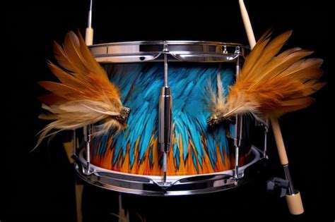 Premium Ai Image Drumsticks Resting On Snare Drum With Custom Logo