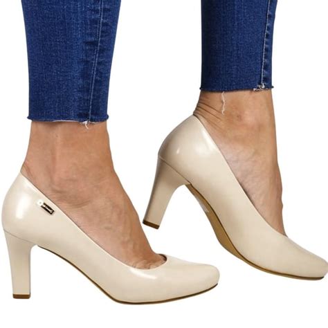 DAMSKIE CZÓŁENKA NA NISKIM SŁUPKU OBCASIE SERGIO LEONE 1459 NUDE MATOWE Sergio Leone Moda