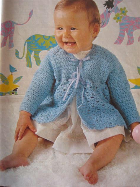 Vintage Crochet Baby Sweater Pattern P176g Via Etsy Crochet Baby