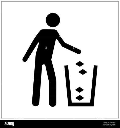 Iso 7001 Rubbish Bin Sign Stock Photo Alamy