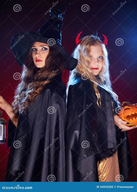 Witches In The Dark Stock Image Image Of Haunt Gourd 34593283