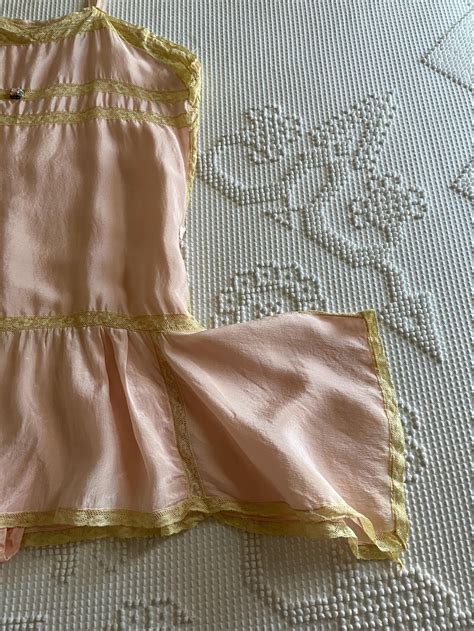 Vintage S Pink Silk Chemise Step In Lingerie One Piece Etsy