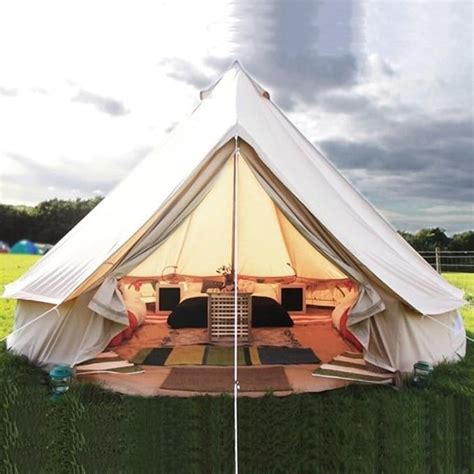 Pyramid Round Bell Tent Canvas Yurt Tent With Zipped Groundsheet For