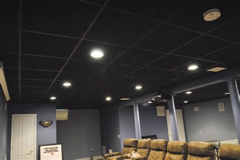 Drop Ceilings For Basements Upgraded Acoustic Sound Resistant Black Drop Ceiling In 2019