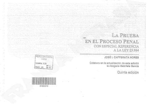 La Prueba En El Proceso Penal Derecho Procesal Iii Procesal Penal