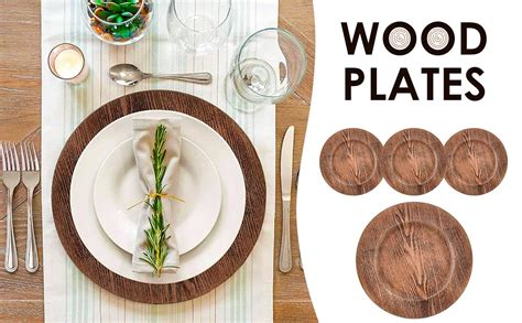 Wood Decorative Charger Plates Rustic Wedding Wood Design