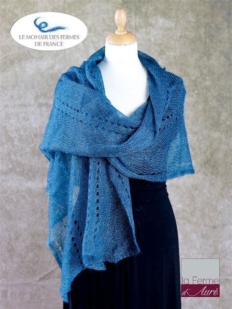 Etole Mariage Bleu Canard Etole Femme En Laine Mohair Et Soie