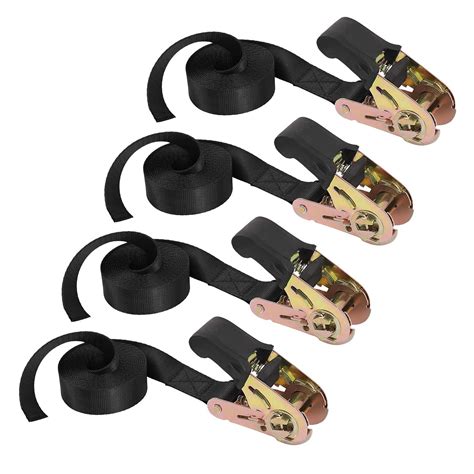 Snapklik.com : Endless Ratchet Tie Down Straps Heavy Duty Cargo Tie Downs, Durable Nylon Black ...