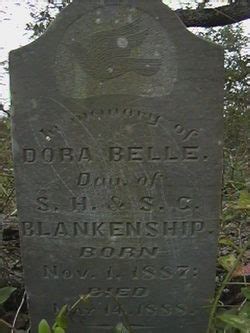 Dora Belle Blankenship 1887 1888 Memorial Find A Grave