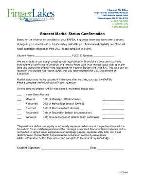 Fillable Online Student Marital Status Confirmation Fax Email Print