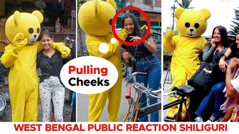 Teddy Bear Pulling Cheeks On Cute Girls Irritating Siliguri People