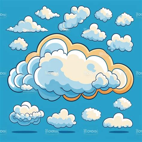 Premium Photo Cartoon Weather Clouds Rain Snow Elements Heavenly