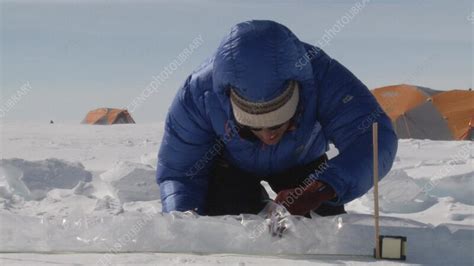 Measuring ice core samples, Greenland ice sheet - Stock Video Clip ...