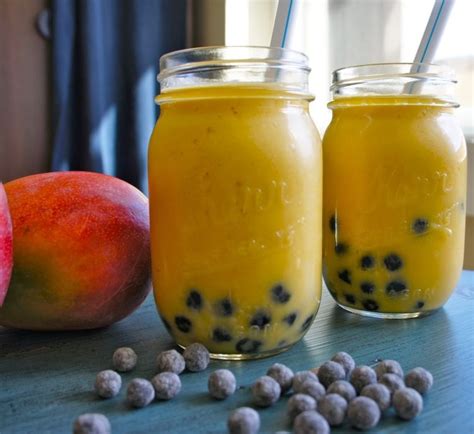 Bubble Tea Schwarze Tapioka Perlen Mango Zubereiten Bubble Tea Straws