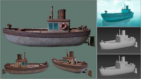 Stylized Boat Model Made In 3ds Max 2022 And Textured In Substance