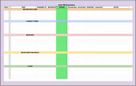 Project Management Tool Task Sheet Template Gradlifegrind