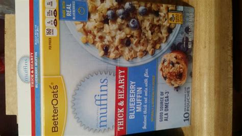 Better Oats Instant Oatmeal With Flax Seeds Blueberry Muffin Calories Nutrition Analysis