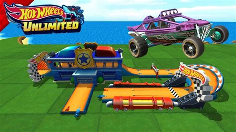 HOT WHEELS UNLIMITED DUNE IT UP RACE IN POLICE STATION TRACK