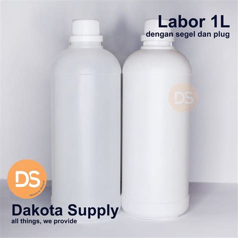 Jual Botol Labor 1 Liter Bahan HDPE Dgn Plug Segel BOTOL AGRO 1L