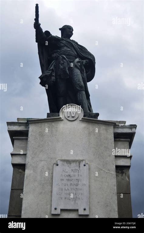 King Charles Iv Of Spain Monument In Fountain Plaza Roma Garden Park