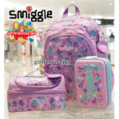 Jual Smiggle Drift Backpack Mermaid Purple Ungu Tas Ransel Sekolah Anak Perempuan Cewek Original