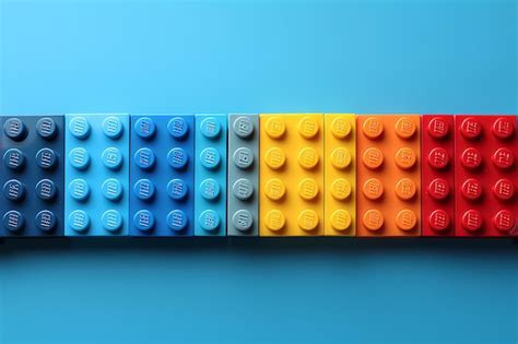 Premium Photo A Row Of Lego Blocks With Different Colors