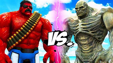 General Red Hulk Vs Big Abomination Epic Battle Youtube