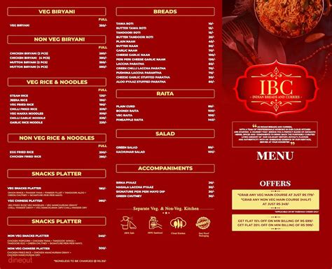 Menu Of Ibc Indian Breads And Curries C Scheme Jaipur Dineout