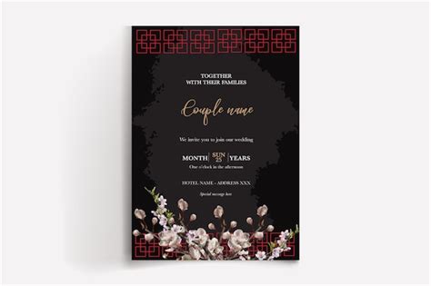 Premium Vector Chinese Wedding Invitation Templates