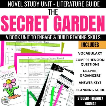 The Secret Garden Novel Study Comprehension Vocabulary Book Unit