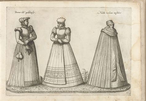 Drie Vrouwen Gekleed Volgens De Duitse Mode Van Ca 1580 Bartolomeo