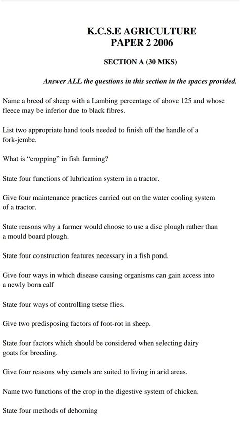 Agriculture Revision Questions And Answers Pdf All Topics Newsblaze