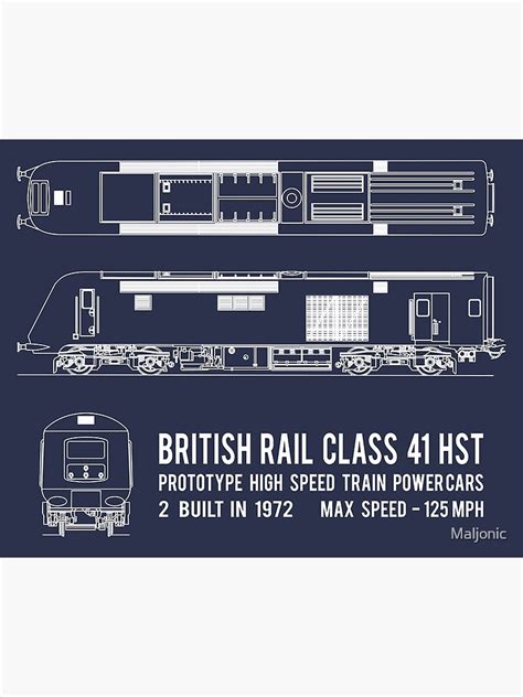 British Rail Class 41 Hst Prototype High Speed Train Locomotive Blueprint Diagrams T