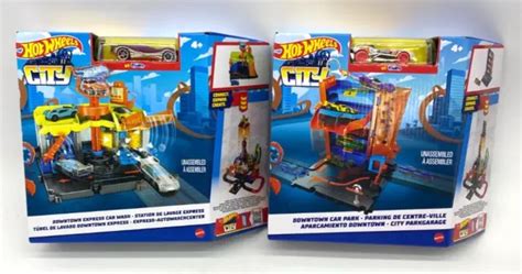 Hot Wheels City Playset Downtown Carpark Downtown Express Car Wash Yjn Ng Picclick Uk