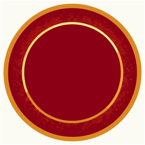 Premium Vector A Round Red Circle With A Gold Border