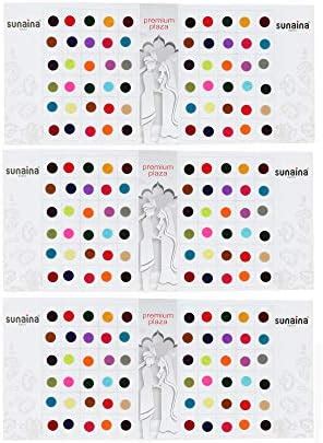 Vama Simple Plain Round Multicolour Kumkum Sticker Bindiya Bindis