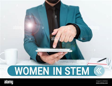 Conceptual Caption Women In Stem Business Idea Science Technology