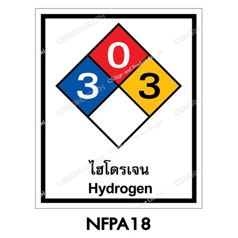 NFPA Hydrogen Label SKU LB 1591 068 40 OFF