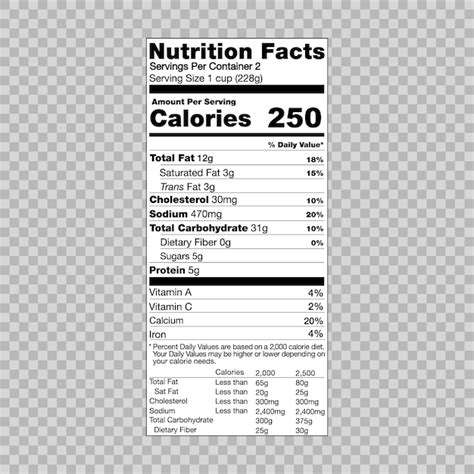 Nutrition Facts Label Template Vector | Besto Blog