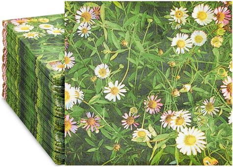 Anydesign 80pcs William Morris Floral Paper Napkins Green