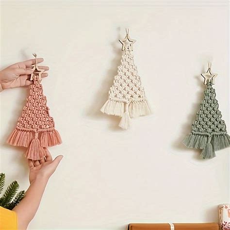 3pcsset Macrame Christmas Tree Diy Kit Christmas T Knitting Craft