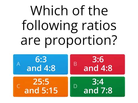 Ratio And Proportion Quiz