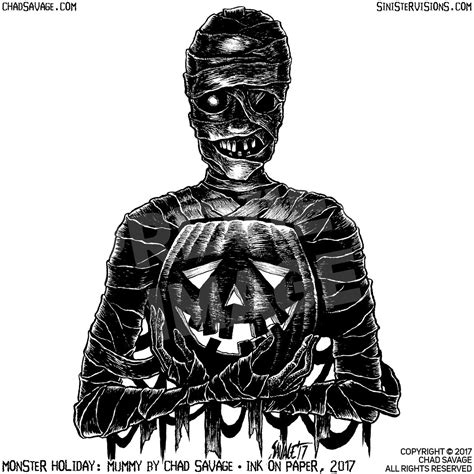 Monster Holiday: Mummy Original Halloween Ink Drawing – Shop Sinister ...