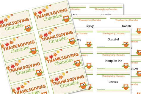 Awesome Thanksgiving Charades Printable [200 Ideas]