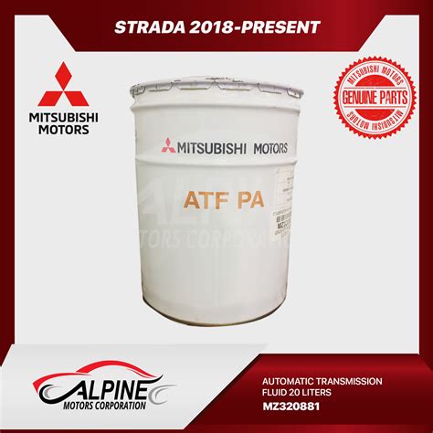 Mitsubishi Genuine Parts: ATF, PA 20 LITERS FOR STRADA 2018 - PRESENT ...