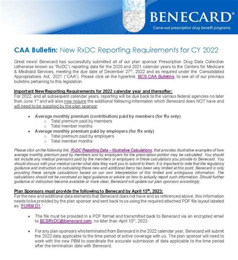 Benecard Caa Bulletins Benecard